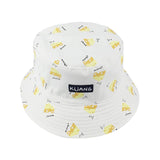 Summer White Banana Printed Bucket Hats